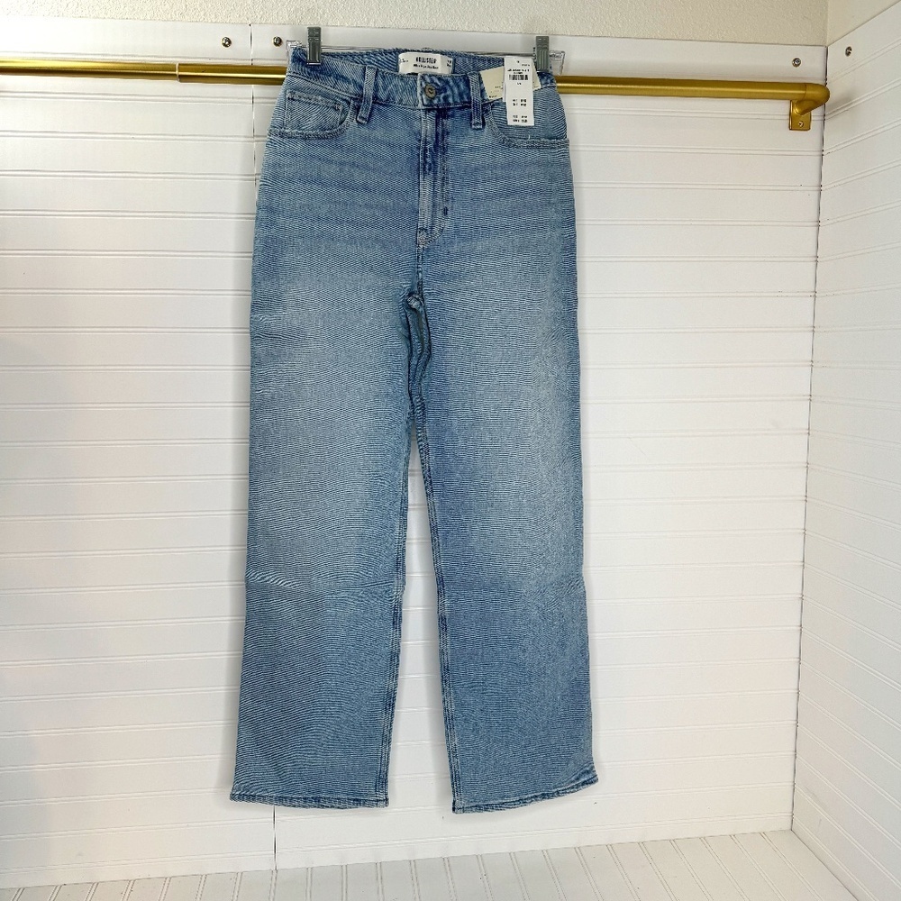 NEW Hollister Dad Ultra High Rise Straight Leg Jeans Size 0 Short W25